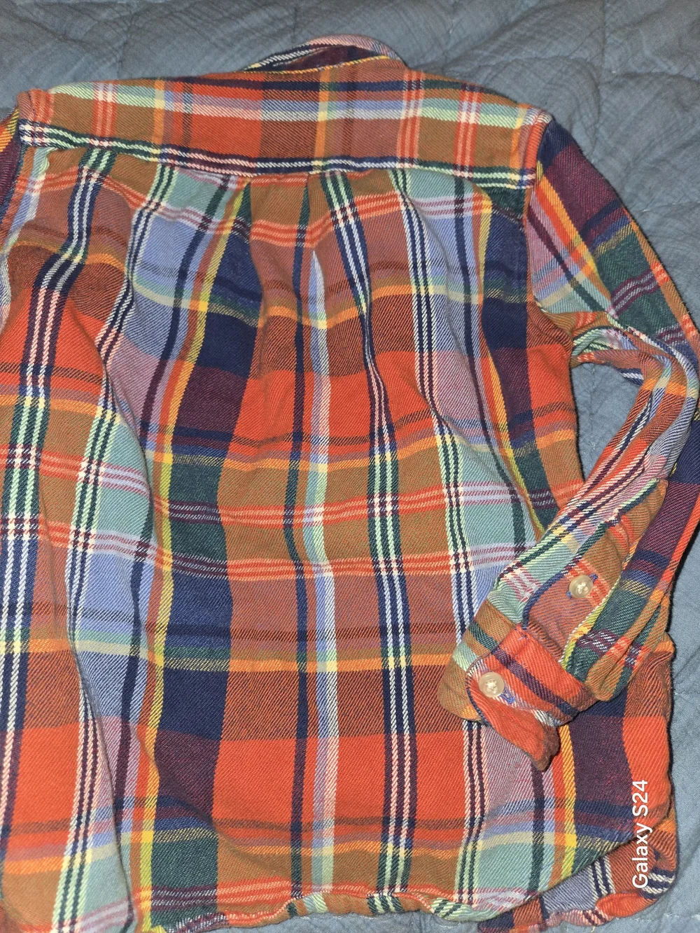 Ralph Lauren Orange Plaid Cotton Button-Down Shirt Boys Sz 4